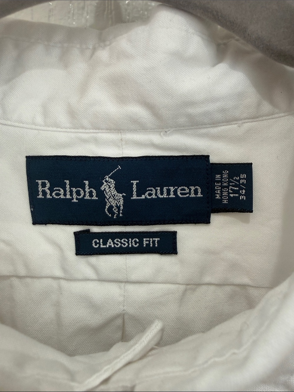 Ralph Lauren White Button-Down Oxford Shirt with Navy Pony - Classic Fit - Picture 2 of 8